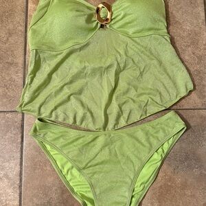 Samiol Large - Elegant Lime Bikini Set with Gold Detail